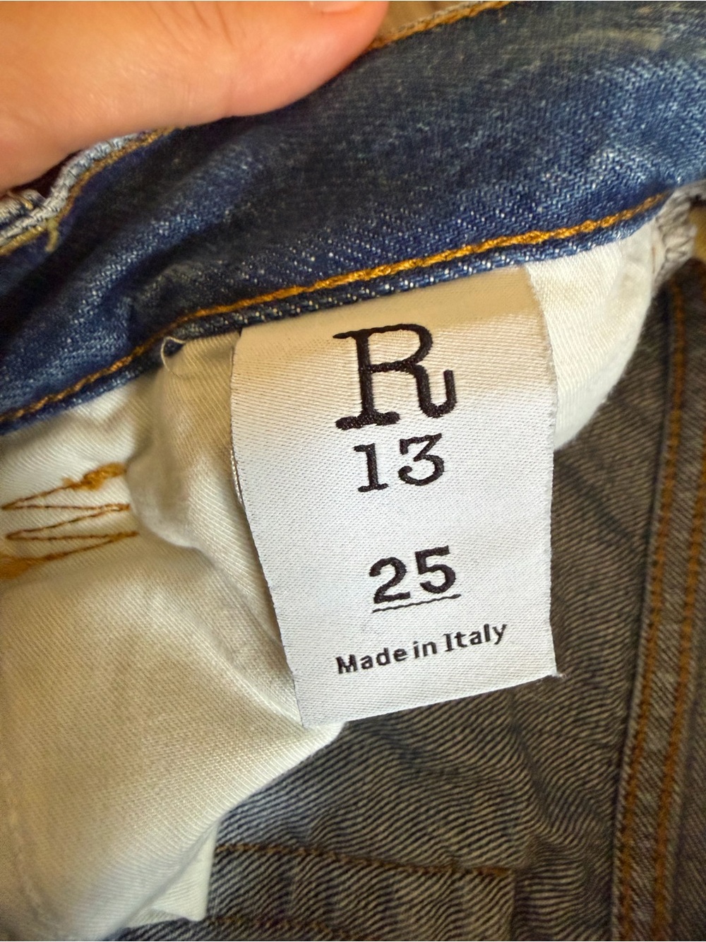 R13 Marky Drop Denim Shorts Bain Blue Size 25 - Picture 5 of 14
